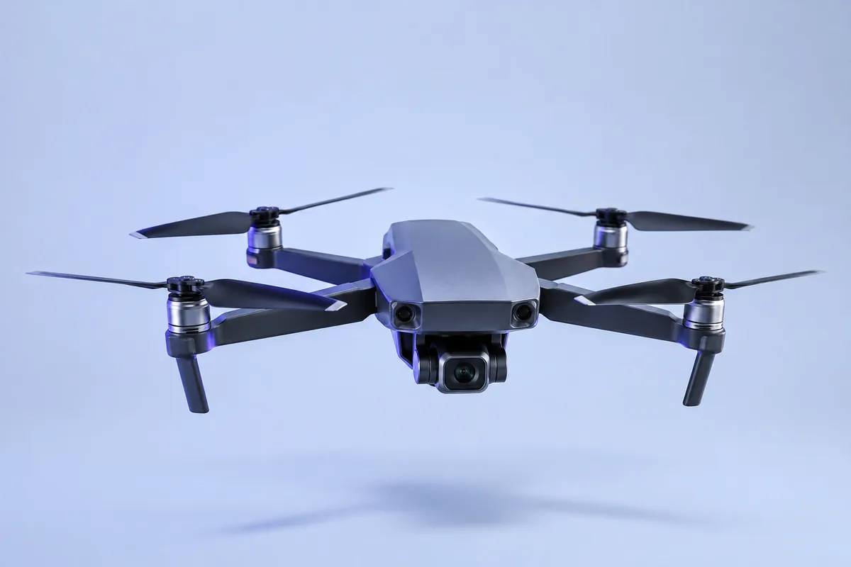Drone profissional com câmera em estúdio